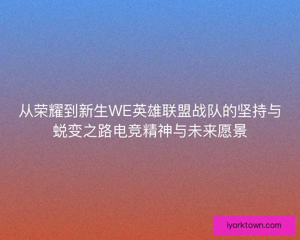 从荣耀到新生WE英雄联盟战队的坚持与蜕变之路电竞精神与未来愿景